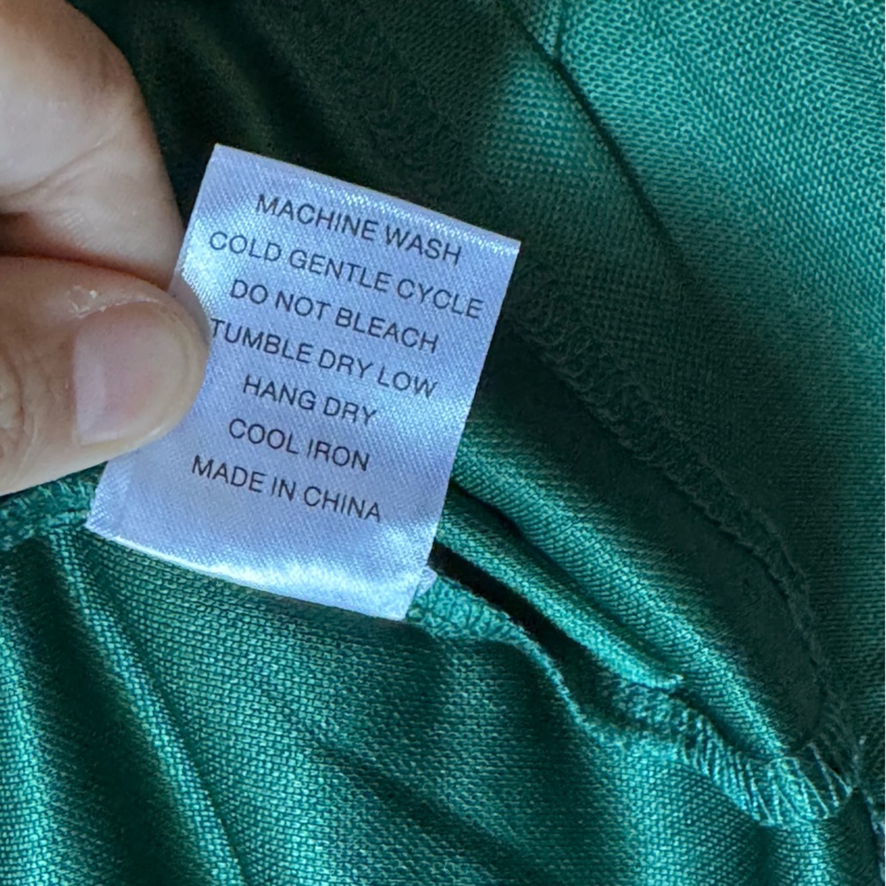 Bishuige Womens Green Long Sleeve Polo Shirt Size 3XL NWT Office Business Career - Picture 7 of 7